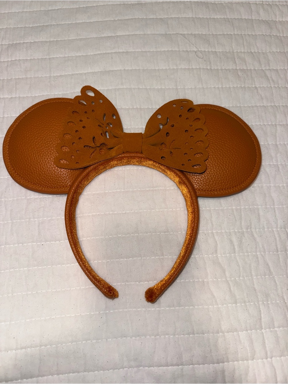 Disney Natural Tan Suede Leather Inspired Mickey Minnie Mouse Ears